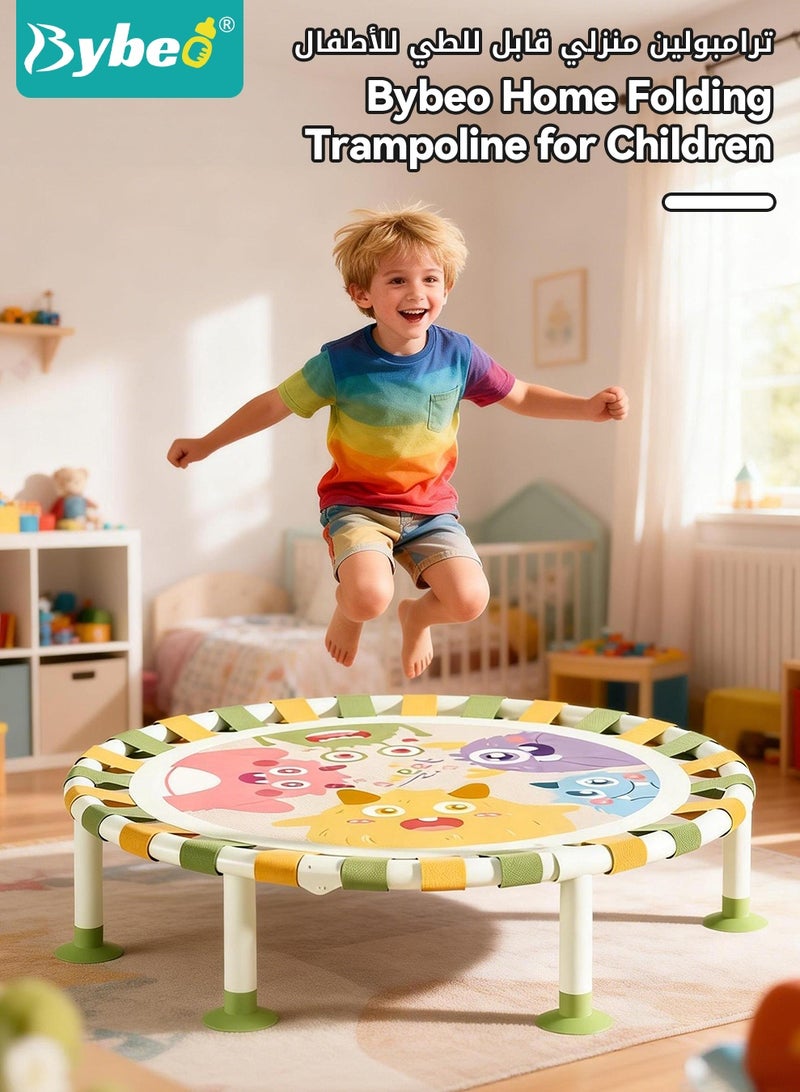 Bybeo 40" Kids Trampoline, Foldable Baby Jumper with Handle, 3 Height-Adjustable Toddler Trampoline With Large Bearing for Indoor & Outdoor, Kids Jumping Toy, Children Bouncer, Max Load 250KG - Image 2